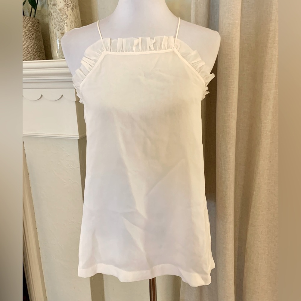 Madewell NWT silk ruffle sleeveless top size 2
